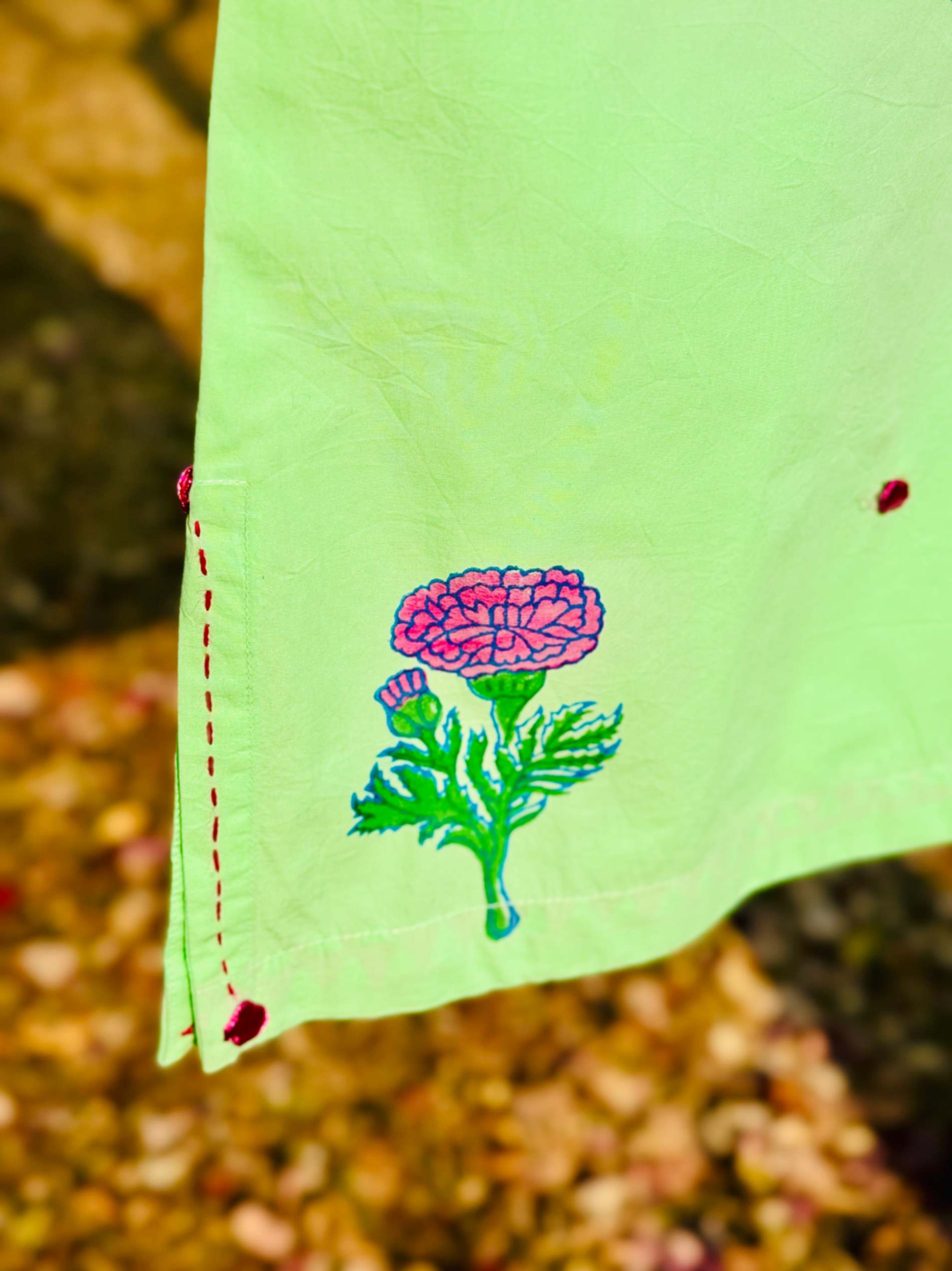 Green Marigold Kurta - Image 2