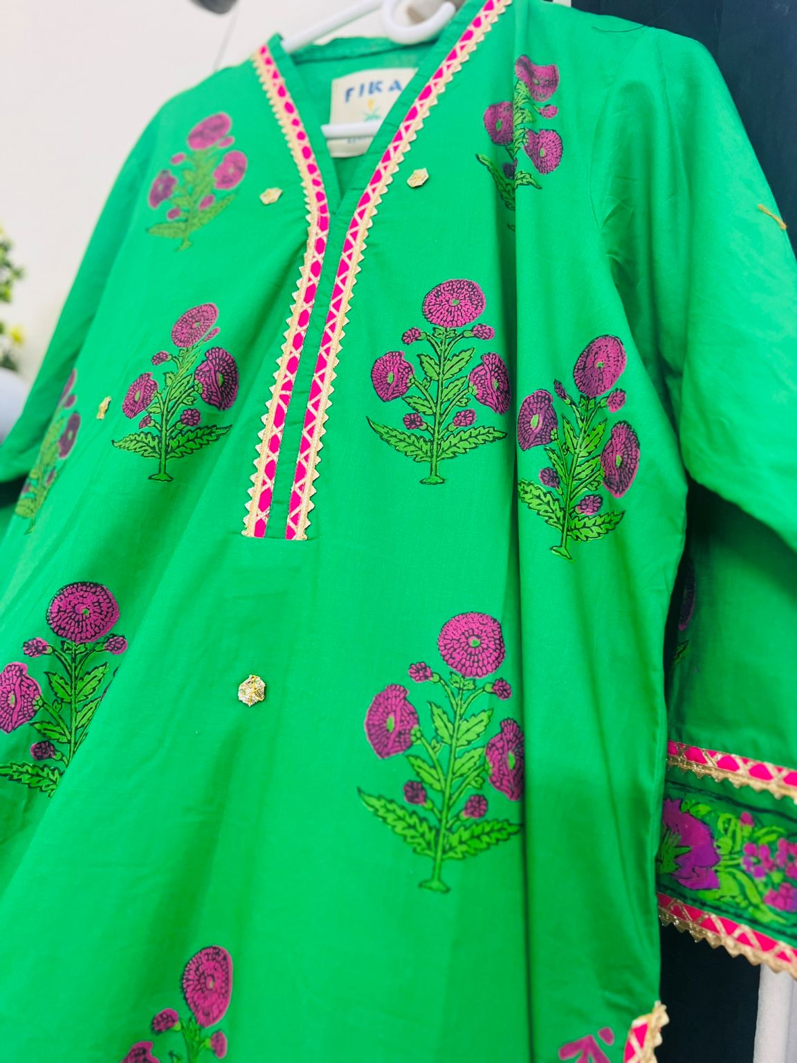 Poppy Charm – Hand Block Printed 2Pc Suit - Image 2