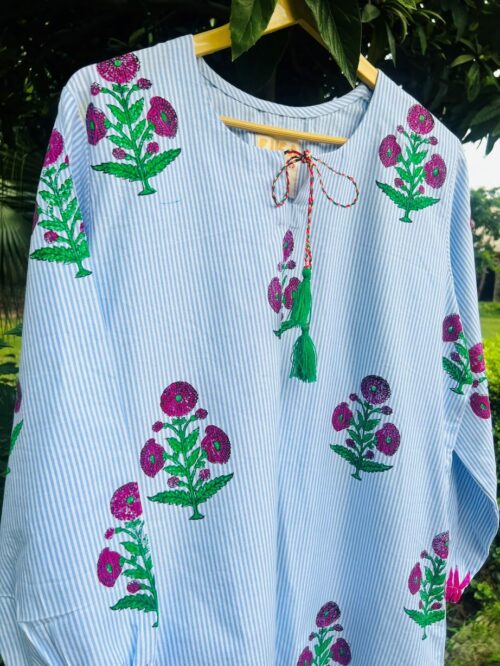 Poppy in Lines (Round) Kurta